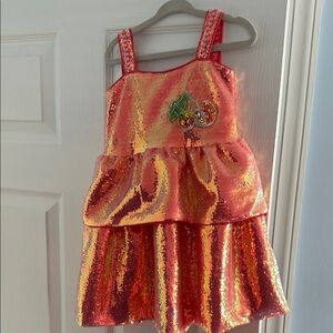 Sparkling Red and Gold Kids Costume Dress